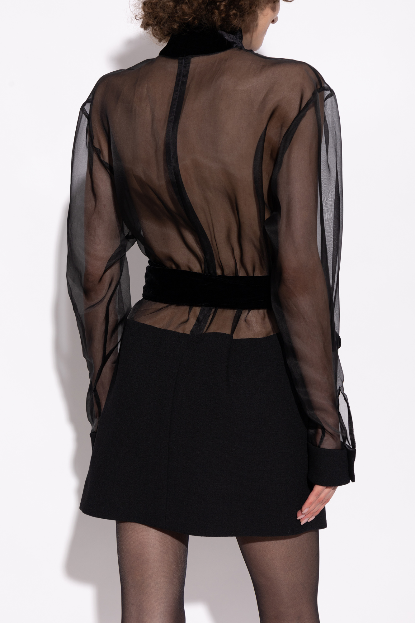 Dolce & Gabbana Transparent dress with velvet belt | Women's